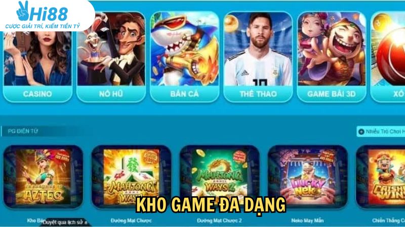 Kho game tự hào đa dạng và phong phú